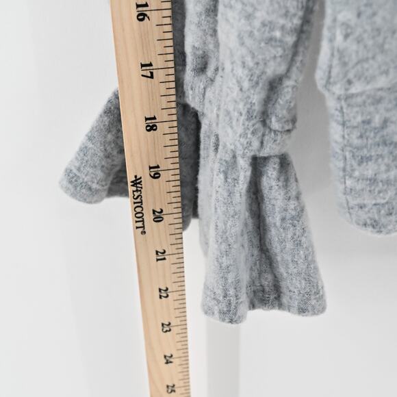 NWOT Anthropologie Sweater Eri Ali Sasha Hacci Top Gray SOFT Ruffle Cozy Size S - Picture 12 of 12